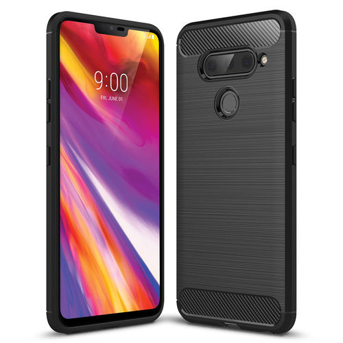 Flexi Slim Carbon Fibre Case for LG V40 ThinQ - Brushed Black